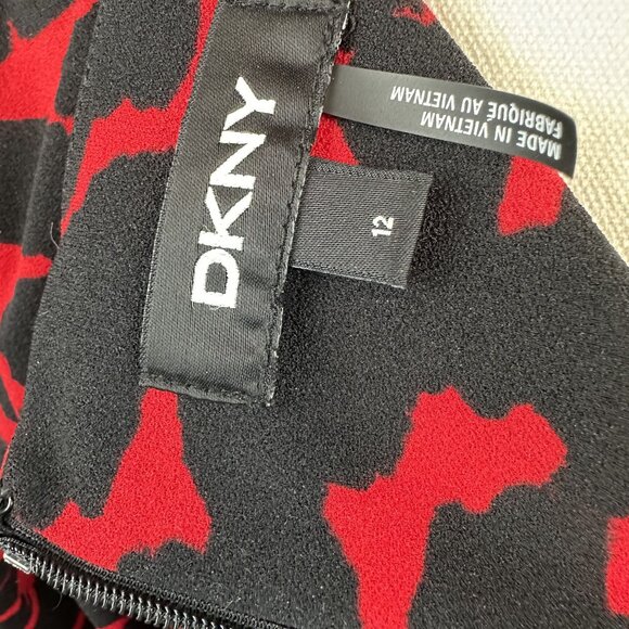 DKNY Leopard Print A-line 3/4 Sleeve Dress – Size 12 - Picture 13 of 14